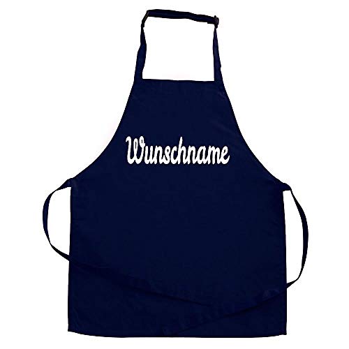 Elefantasie Personalisierte Kinderschürze mit Name, Kochschürze für Backen, Kochen, Malen, Geschenkidee für Kinder 3-6 Jahre dunkelblau von Elefantasie