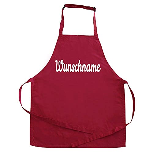 Elefantasie Personalisierte Kinderschürze mit Name, Kochschürze für Backen, Kochen, Malen, Geschenkidee für Kinder 3-6 Jahre rot von Elefantasie