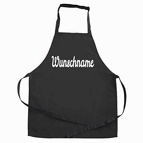 Elefantasie Personalisierte Kinderschürze mit Name, Kochschürze für Backen, Kochen, Malen, Geschenkidee für Kinder 3-6 Jahre schwarz von Elefantasie