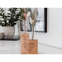 Muttertag I Holz Blumenvase Trockenblumen Oma Geschenk Personalisiert Dryed Flowers von ElefantenHolz