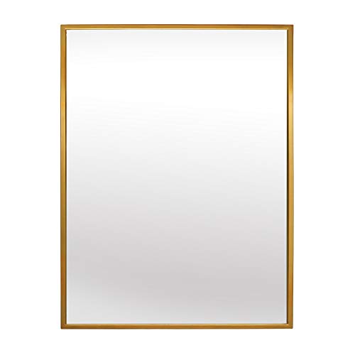 Elegance by Casa Chic - Goldener Wandspiegel aus Metall - 50 x 70 cm - Galvanisiertes Metall - Ideal für Badezimmer und Wohnzimmer - Gold von Elegance by Casa Chic