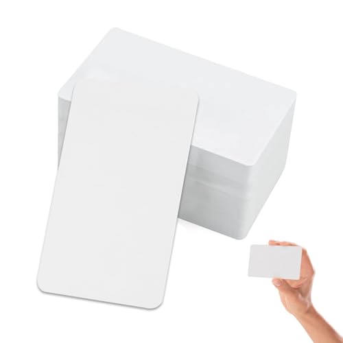 Blanko Kraftpapier Karten,200 Stück Kraftpapierkarten,9 x 5,4 cm Memory Karten Blanko,Visitenkarten,Wortkarten,Notizkarten Mitteilungs Leere für DIY Schule Büro Vokabel Lernen (Weiß) von Elegance-go