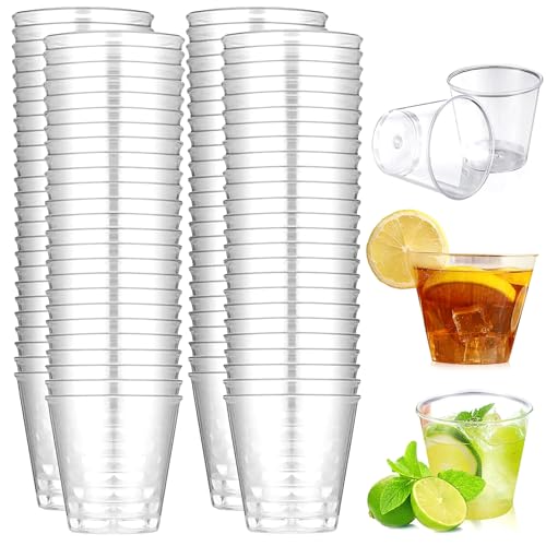 Elegance-go Wiederverwendbare Plastikbecher,100 Stück 3cl/30ml Shotgläser Transparent Shot Becher Shotgläser Wiederverwendbare Plastikbecher Partybecher Bierbecher für Partys,Reisen,Supermarkt von Elegance-go