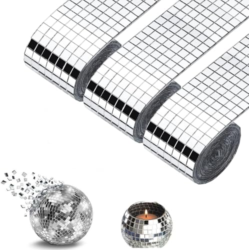 Self-Adhesive Mosaic Tiles,4800 Stück 5 x 5 mm Selbstklebende Mini Spiegel Mosaik Spiegelfliesen Aufkleber Glas for DIY Crafts, Interior Decorations, Card Making and Scrapbooking von Elegance-go