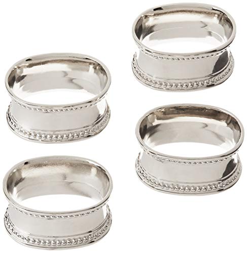 Elegance Beaded Oval Napkin Rings, Set of 4 von Elegance