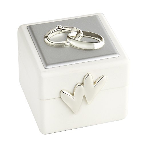 Elegance Ehering-Box mit Doppelringen, Silber von Elegance