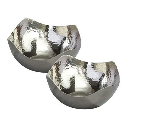 Elegance Hammered Edelstahl-Servierschalen, 15,2 cm, silberfarben, 2 Stück Elegance Hammered Edelstahl-Servierschalen, 15,2 cm, silberfarben, 2 Stück von Elegance