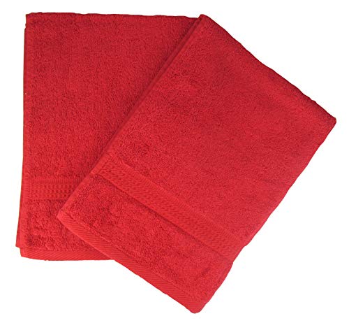 Elégance Premium Handtücher 500g/m² aus 100% Baumwolle (Gästetuch 30x50cm 2er Set, Rot) von Elégance