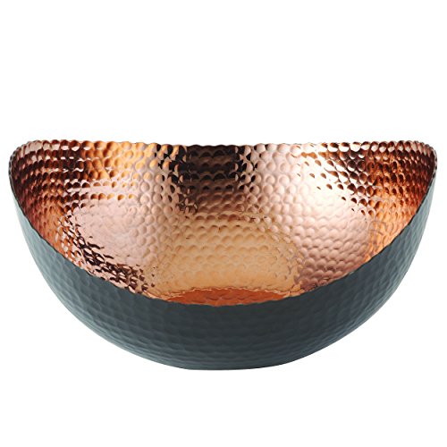 Elegance Schüssel, 25,4 x 24,8 cm, Schwarz/Kupfer, Aluminium mit Kupfer-Innenseite, Hammered Copper Decorative, Obst- oder Nussschale Elegance Schüssel, 25,4 x 24,8 cm, Schwarz/Kupfer, Aluminium mit Kupfer-Innenseite, Hammered Copper Decorative, Obst- oder Nussschale von Elegance