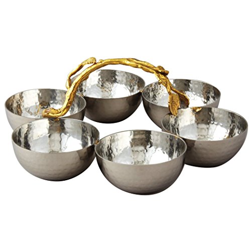 Elegance Vine Servierschüssel mit 6 Schüsseln, Edelstahl, Silber/Gold, 8.75" Elegance Vine Servierschüssel mit 6 Schüsseln, Edelstahl, Silber/Gold, 8.75" von Elegance