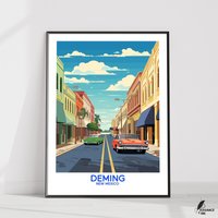 Deming Poster|Deming Wandkunst|Deming Wanddekor|Deming Reisedruck|Illustration|Wohndekor|Wandkunst Geschenkidee|Hochzeitstag Geschenk von EleganceAndInk