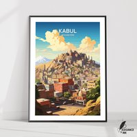 Kabul Druck|Kabul Reise Poster|Kabul Kunstwerk|Kabul Leinwand|Kabul Wand Dekor|Kabul Wohnkultur|Kabul Vintage Malerei|Kabul Geschenkidee von EleganceAndInk