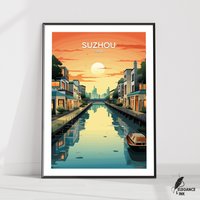 Suxi Reise-Kunstdruck, Wandkunst, Modernes Plakat, Kunst, Geschenk Für Sie, Stadt Foto von EleganceAndInk