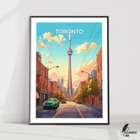 Toronto Print|Toronto Reiseposter|Toronto Kunst|Toronto Leinwand|Toronto Vintage Wohnkultur|Vintage Malerei|Geburtstagsgeschenk von EleganceAndInk