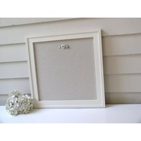 Magnet Pinnwand - China Weiß Mit Taupe Baumwollgewebe 16 X Zoll Handgefertigte Holzrahmen Memo Board Und Knopfmagneten von EleganceFarmHome