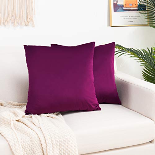 Elegant Comfort 2 Stück Samt Weich Solide Dekorative Quadratische Wurfkissenbezüge Set Kissenbezug für Sofa Schlafzimmer Auto 20 x 20 cm aubergine/lila Elegant Comfort 2 Stück Samt Weich Solide Dekorative Quadratische Wurfkissenbezüge Set Kissenbezug für Sofa Schlafzimmer Auto 20 x 20 cm aubergine/lila von Elegant Comfort