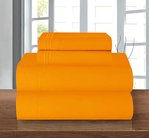 Elegant Comfort Bettwäsche-Set, luxuriös, weich, Fadenzahl 1500, ägyptische Qualität, Knitter- und lichtbeständig, 3 Stück Modern Full Elite Orange von Elegant Comfort