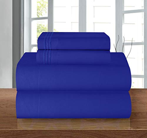 Elegant Comfort Bettwäsche-Set, luxuriös, weich, Fadenzahl 1500, ägyptische Qualität, Knitter- und lichtbeständig, 3 Stück Modern King königsblau von Elegant Comfort