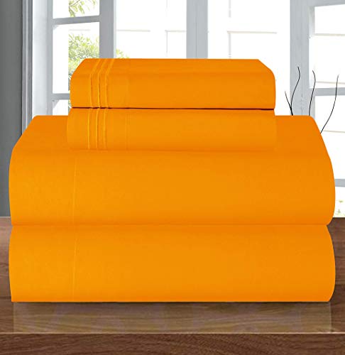 Elegant Comfort Bettwäsche-Set, luxuriös, weich, Fadenzahl 1500, ägyptische Qualität, Knitter- und lichtbeständig, 3 Stück Modern Queen Elite Orange von Elegant Comfort