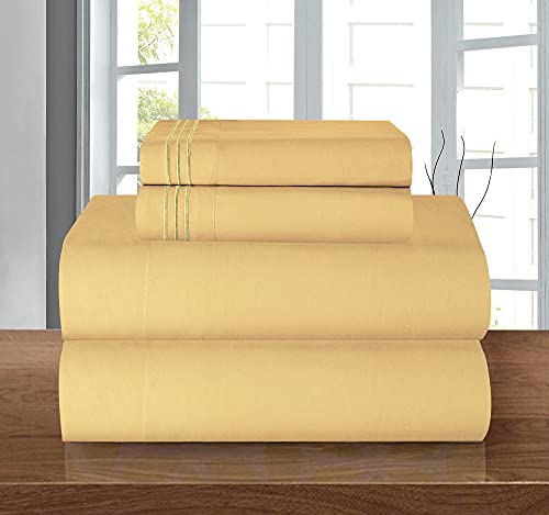 Elegant Comfort Bettwäsche-Set, luxuriös, weich, Fadenzahl 1500, ägyptische Qualität, Knitter- und lichtbeständig, 3 Stück Modern Twin/Twin XL Kamelgold von Elegant Comfort
