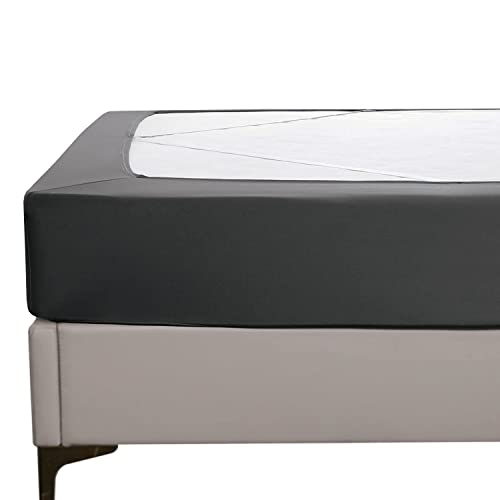 Elegant Comfort Boxspring-Bezug – dehnbar und eng anliegend – Jersey-Strick, schlanke Alternative für Bettrock, weich und glatt, passend für Boxspringbetten bis zu 30,5 cm, King-Size-Grau von Elegant Comfort