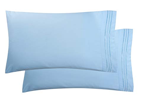 Elegant Comfort Doppelbürste, 100% hypoallergen, knitterfest Traditionell Standard/Queen Size Aqua Blue von Elegant Comfort