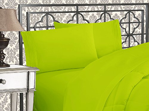 Elegant Comfort Luxuriöses 1500 Premium-Bettwäsche-Set aus Mikrofaser in Hotelqualität, dreireihig, Bestickt, weichstes 4-teiliges Bettlaken-Set, Knitter- und lichtbeständig, Queen, Limette Elegant Comfort Luxuriöses 1500 Premium-Bettwäsche-Set aus Mikrofaser in Hotelqualität, dreireihig, Bestickt, weichstes 4-teiliges Bettlaken-Set, Knitter- und lichtbeständig, Queen, Limette von Elegant Comfort