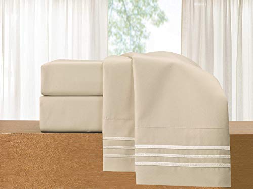 Elegant Comfort Luxuriöses 4-teiliges Bettlaken-Set – Luxus-Bettwäsche 1500 Premium-Hotelqualität, Mikrofaser, knitterfrei, kühl und atmungsaktiv, einfache elastische Passform, Queen-Size-Bett, von Elegant Comfort