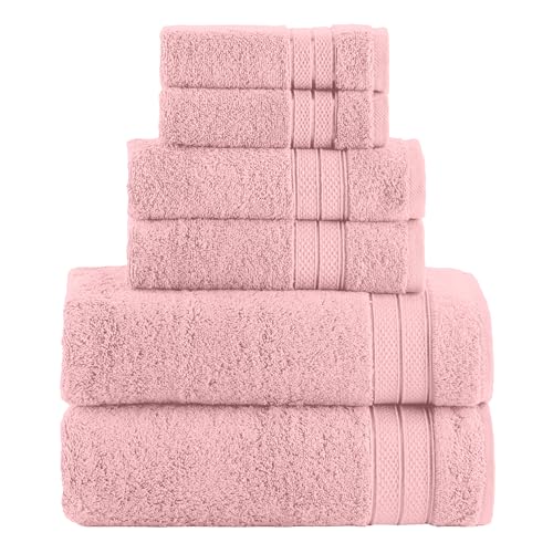 Elegant Comfort Luxuriöses 6-teiliges Handtuch-Set, Premium weiche 100% türkische Baumwolle, DREI-Linien-Popcorn-Design, 2 Badetücher, 2 Handtücher und 2 Waschlappen, Handtuch-Set - Schnelltrocknend Elegant Comfort Luxuriöses 6-teiliges Handtuch-Set, Premium weiche 100% türkische Baumwolle, DREI-Linien-Popcorn-Design, 2 Badetücher, 2 Handtücher und 2 Waschlappen, Handtuch-Set - Schnelltrocknend von Elegant Comfort