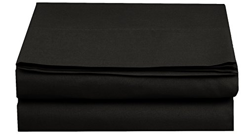 Elegant Comfort Luxuriöses Bettlaken, Fadenzahl 1500, knitterfrei, Premium-Hotelqualität, 1-teiliges Bettlaken, Größe für großes Doppelbett (King Size), Schwarz von Elegant Comfort