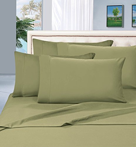 Elegant Comfort Luxuriöses Bettlaken-Set auf Amazon 1500, knitterfrei, farbecht und schmutzabweisend, 4-teilig, Tiefe Tasche, Queen Sage/Green von Elegant Comfort