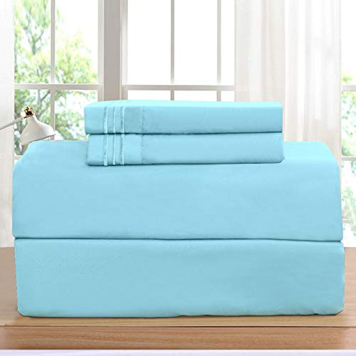 Elegant Comfort Luxuriöses Bettwäsche-Set auf Amazon 1500 Premier Knitter-, lichtecht und schmutzabweisend, 4-teiliges Bettlaken-Set, Tiefe Taschen, Kingsize-Bett, Aquablau Elegant Comfort Luxuriöses Bettwäsche-Set auf Amazon 1500 Premier Knitter-, lichtecht und schmutzabweisend, 4-teiliges Bettlaken-Set, Tiefe Taschen, Kingsize-Bett, Aquablau von Elegant Comfort