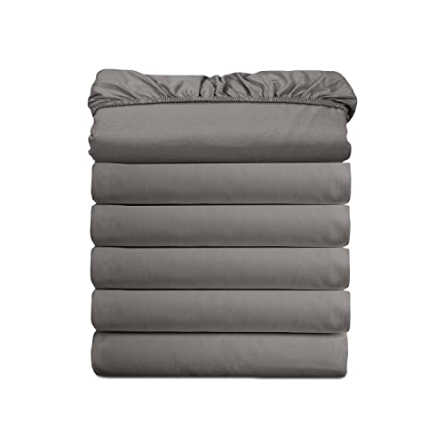 Elegant Comfort Spannbettlaken, Hotelqualität, knitterfrei, Fadenzahl 1500, ägyptische Qualität, 6er-Pack mit Aufbewahrungstaschen an den Seiten, California King Size, Grau Elegant Comfort Spannbettlaken, Hotelqualität, knitterfrei, Fadenzahl 1500, ägyptische Qualität, 6er-Pack mit Aufbewahrungstaschen an den Seiten, California King Size, Grau von Elegant Comfort