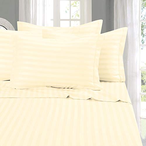 Elegant Comfort Stripe Bed Sheets Bettlaken, Ivory-Cream, Queen von Elegant Comfort