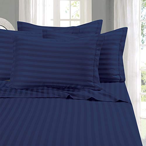 Elegant Comfort Stripe Bed Sheets Bettlaken, Marineblau, Queen von Elegant Comfort