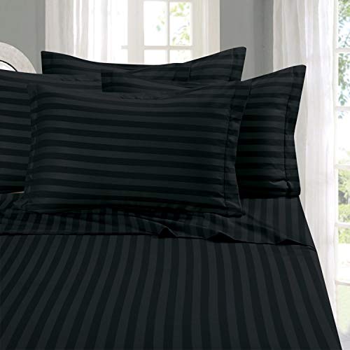 Elegant Comfort Stripe Bed Sheets Bettlaken, schwarz, Queen von Elegant Comfort