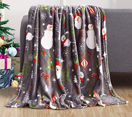 Elegant Comfort Velvet Touch Ultra Plüsch Weihnachten Urlaub Bedruckt Fleece Überwurf/Decke – 127 x 152,4 cm (Weihnachtsmann) von Elegant Comfort
