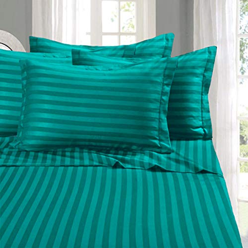 Elegant Comfort Weichstes und gemütlichstes 4-teiliges Bettlaken-Set, 1500 Premium-Mikrofaser in Hotelqualität, luxuriös, knitterfrei, 4-teilig, Damast-Streifen, Doppelbett, Türkis Elegant Comfort Weichstes und gemütlichstes 4-teiliges Bettlaken-Set, 1500 Premium-Mikrofaser in Hotelqualität, luxuriös, knitterfrei, 4-teilig, Damast-Streifen, Doppelbett, Türkis von Elegant Comfort
