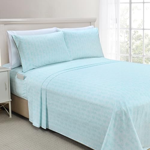 Elegant Comfort Weichstes und gemütlichstes 6-teiliges Bettlaken-Set, 1500 Premium-Mikrofaser in Hotelqualität, Tiefe Taschen, knitterfrei, 6-teilig, Wellenmuster, California King, Aqua Elegant Comfort Weichstes und gemütlichstes 6-teiliges Bettlaken-Set, 1500 Premium-Mikrofaser in Hotelqualität, Tiefe Taschen, knitterfrei, 6-teilig, Wellenmuster, California King, Aqua von Elegant Comfort