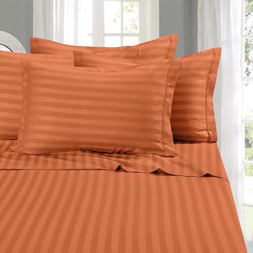 Elegant Comfort Weichstes und gemütlichstes 6-teiliges Bettlaken-Set, 1500 Premium-Mikrofaser in Hotelqualität, Tiefe Taschen, knitterfrei, 6-teilig, Damast-Streifen, California King, Koralle Elegant Comfort Weichstes und gemütlichstes 6-teiliges Bettlaken-Set, 1500 Premium-Mikrofaser in Hotelqualität, Tiefe Taschen, knitterfrei, 6-teilig, Damast-Streifen, California King, Koralle von Elegant Comfort