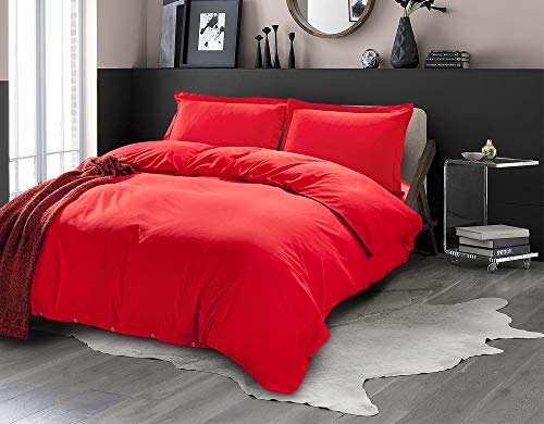 Eleganten Komfort 1500 Fadenzahl Ägyptische Qualität Falten und farbbeständig 3-teiliges Bettbezug Set, rot, Full/Queen Duvet Set von Elegant Comfort