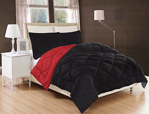 Eleganten Komfort All Season Tröster und Jahr rund mittel Gewicht Super Weiche Daunen Alternative Wende 2 teilige Tröster Set, Twin/Twin XL, Schwarz/Burgund Eleganten Komfort All Season Tröster und Jahr rund mittel Gewicht Super Weiche Daunen Alternative Wende 2 teilige Tröster Set, Twin/Twin XL, Schwarz/Burgund von Elegant Comfort