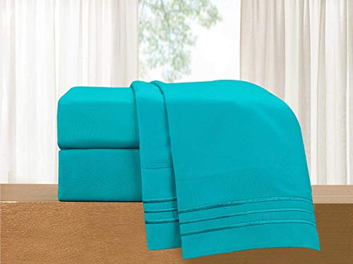 Elegant Comfort Luxuriöses 4-teiliges Bettwäsche-Set, luxuriöse Bettwäsche aus 1500 Premium-Mikrofaser, Hotelqualität, knitterfrei, kühl und atmungsaktiv, leicht elastisch, voll, Blaugrün Elegant Comfort Luxuriöses 4-teiliges Bettwäsche-Set, luxuriöse Bettwäsche aus 1500 Premium-Mikrofaser, Hotelqualität, knitterfrei, kühl und atmungsaktiv, leicht elastisch, voll, Blaugrün von Elegant Comfort