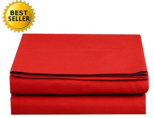 Luxus-Spannbetttuch, höchste Qualität, eleganter Komfort, faltenfrei, 1500er Fadenzahl, ägyptische Qualität, 1 x Spannbetttuch für Queen-Size-Bett, rot von Elegant Comfort