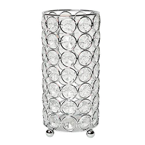 Elegant Designs HG1002-CHR Elipse Kristall Dekorative Blumenvase Kerzenhalter Hochzeit Mittelstück 16,75 cm Chrom von Elegant Designs
