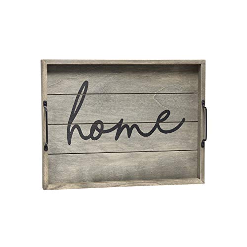 Elegant Designs HG2000-RGH Dekoratives Holz-Serviertablett mit Griffen, 39,4 x 30,5 cm, Home von Elegant Designs