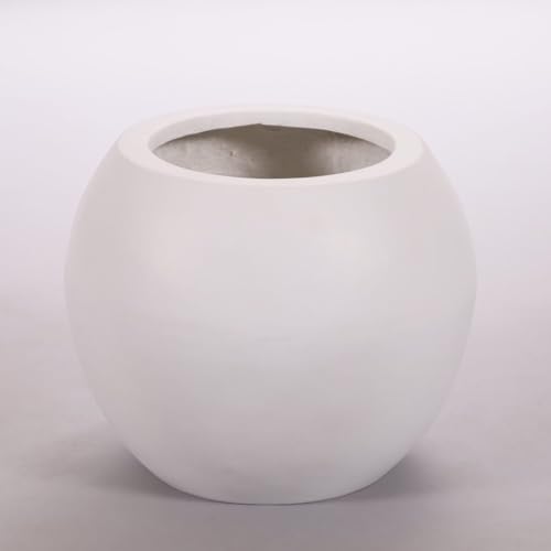 Elegant Einrichten Blumenkübel Fiberglas Ball D40xH32cm Perlmutt weiß. von Elegant Einrichten