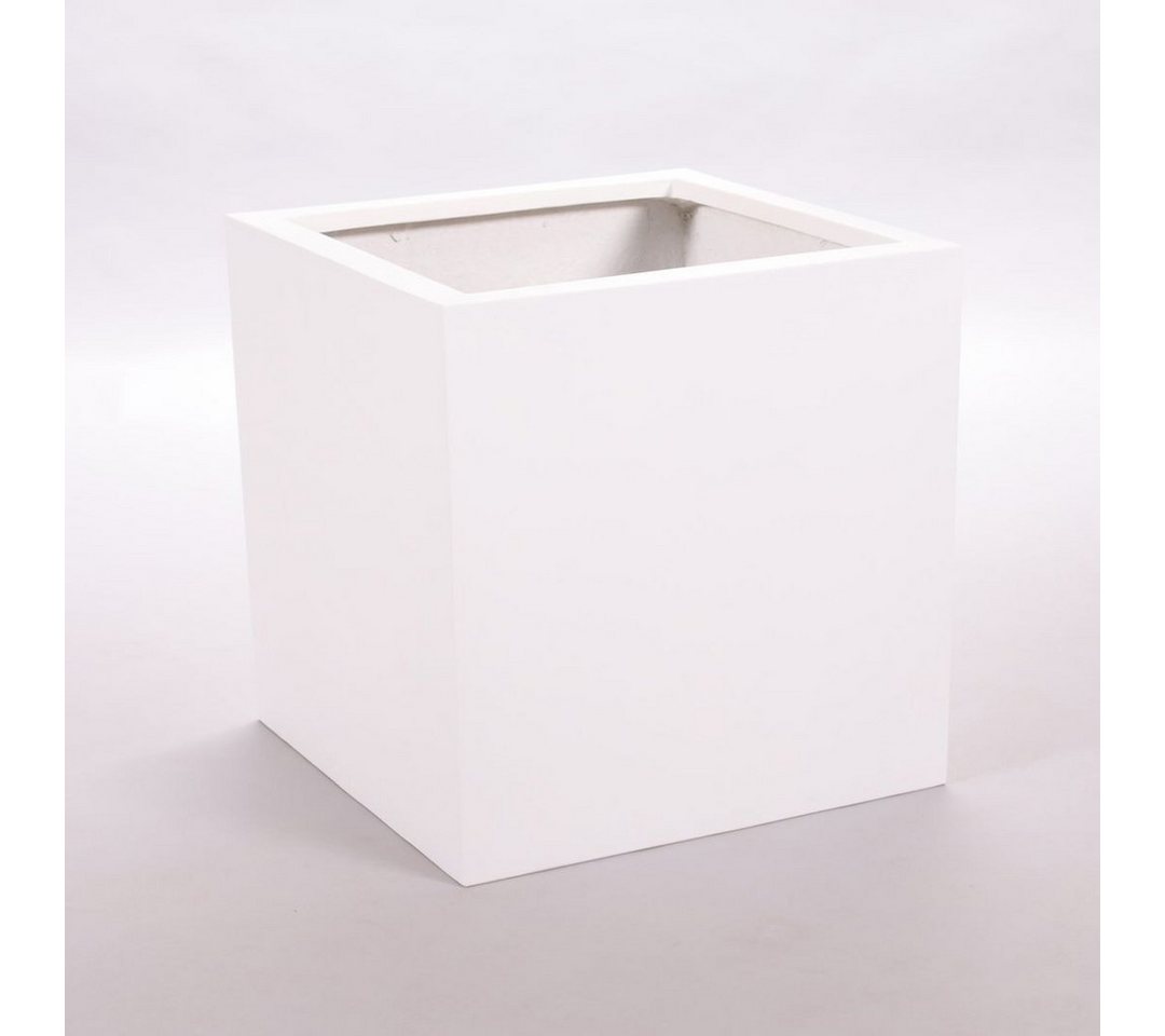 Elegant Einrichten Pflanzkübel Pflanzkübel Fiberglas Quadratisch 30x30x30cm Perlmutt-Weiß (1 St) von Elegant Einrichten
