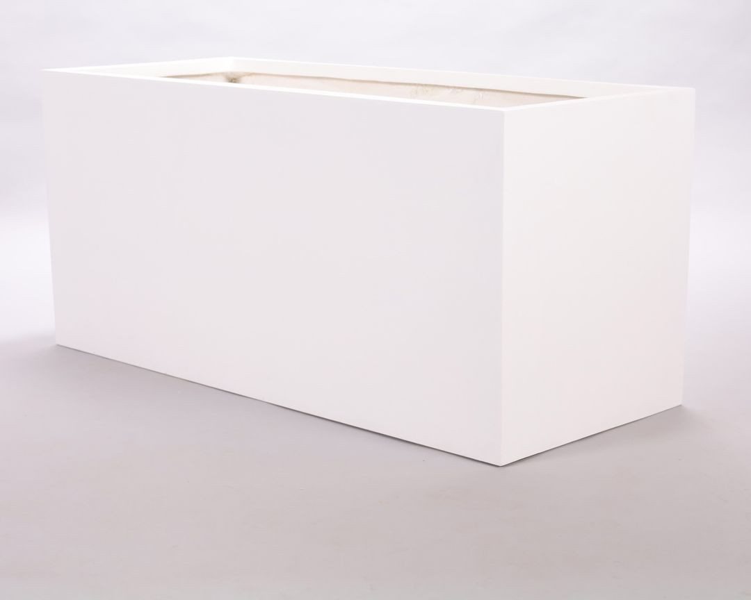 Elegant Einrichten Pflanzkübel XXL Raumteiler Fiberglas rechteckig 120x50x55cm perlmutt weiß (1 St) von Elegant Einrichten