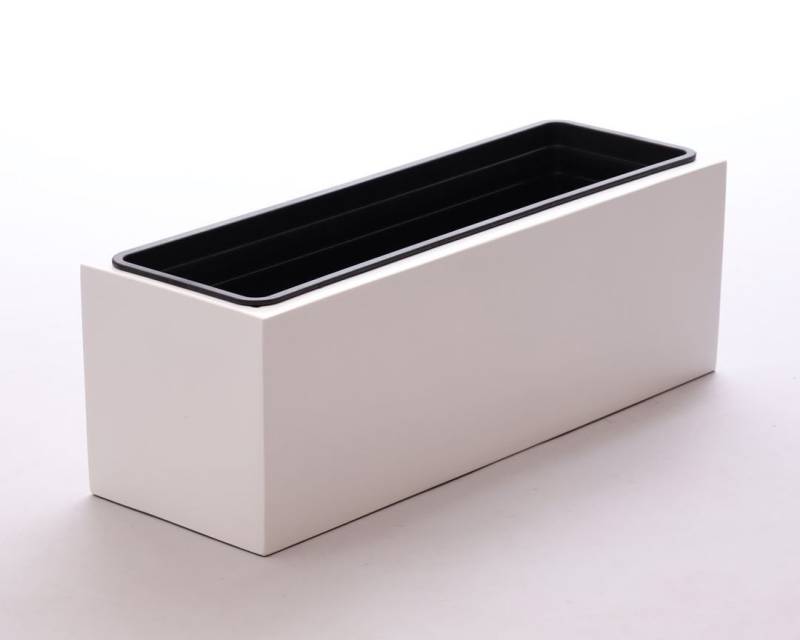 Elegant Einrichten Pflanzkübel Fiberglas rechteckig 61x21x20 hochglanz weiß (1 St) von Elegant Einrichten